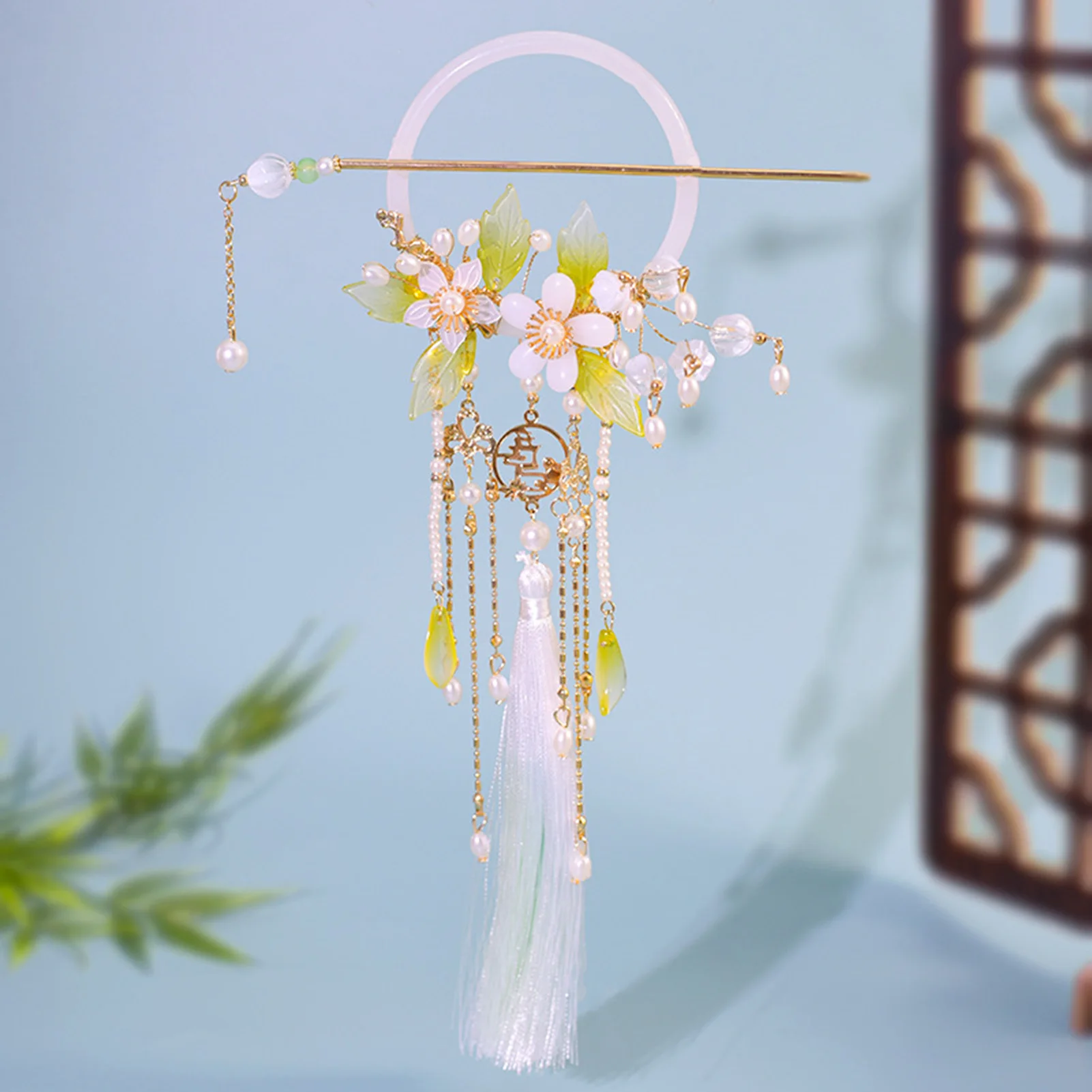 Tassel Hairpins Hair Sticks Sets For Women Ancient Pearl Flower Hair Forks Chopsticks Fairy Golden Headpiece Bride Hair Jewelry