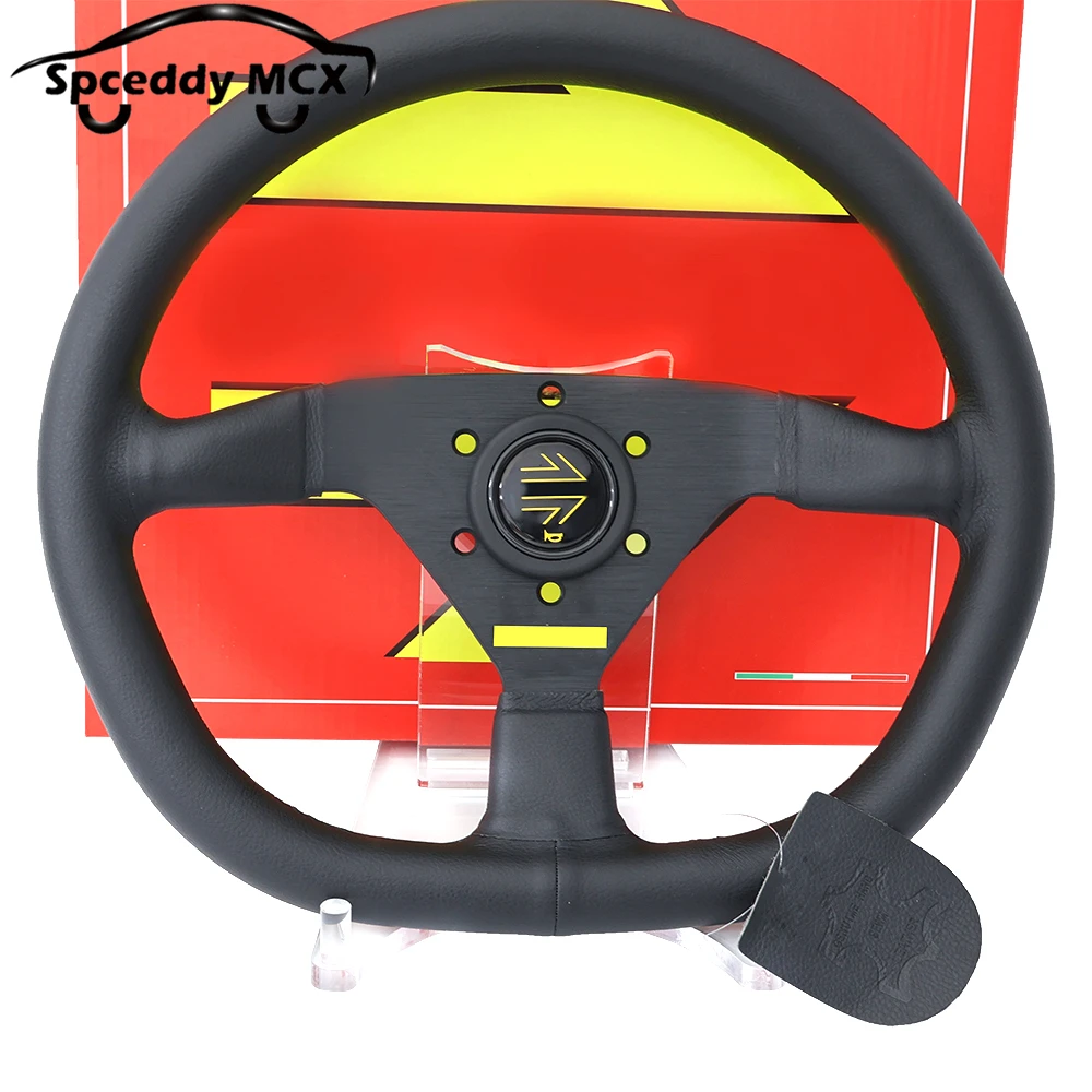 D-vorm ellips M67 14 inch 350 mm race-rallymodificatie stuurwiel suède autosport