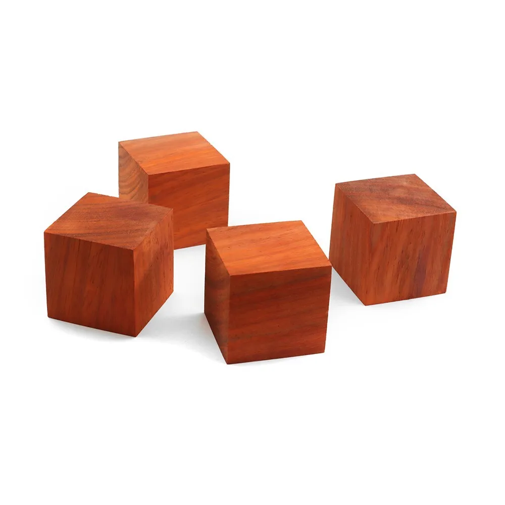 4Pcs 5cm Rosewood Isolation Cube Feet Wooden Shock Absorber Pad for HiFi Speaker AMP Turntable Audio Device
