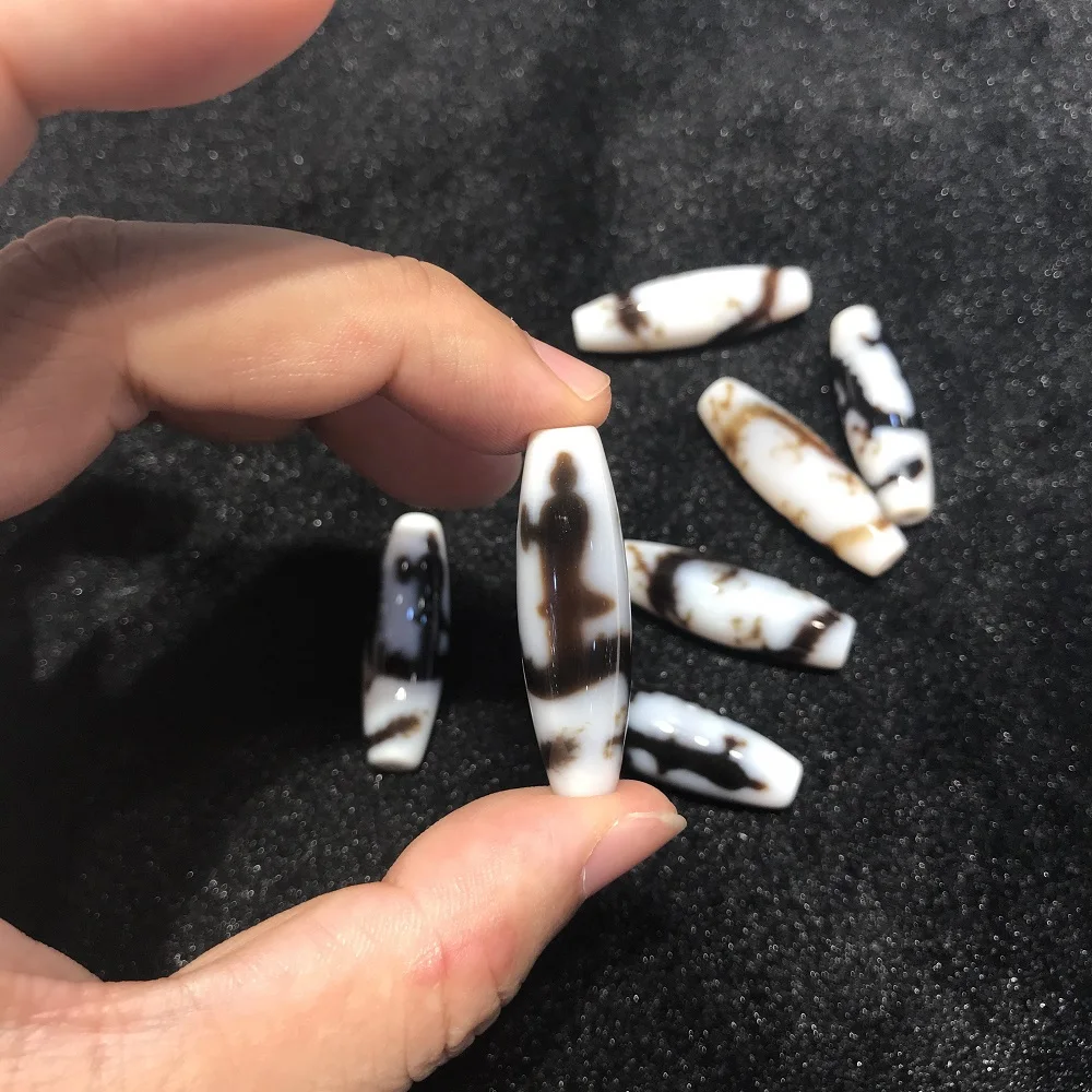 

1PC White Natural Tibetan Agate Dzi Beads DIY Guanyin Jewelry Handmade Making DIY Necklace Bracelet Accessories Agates Dzi Beads