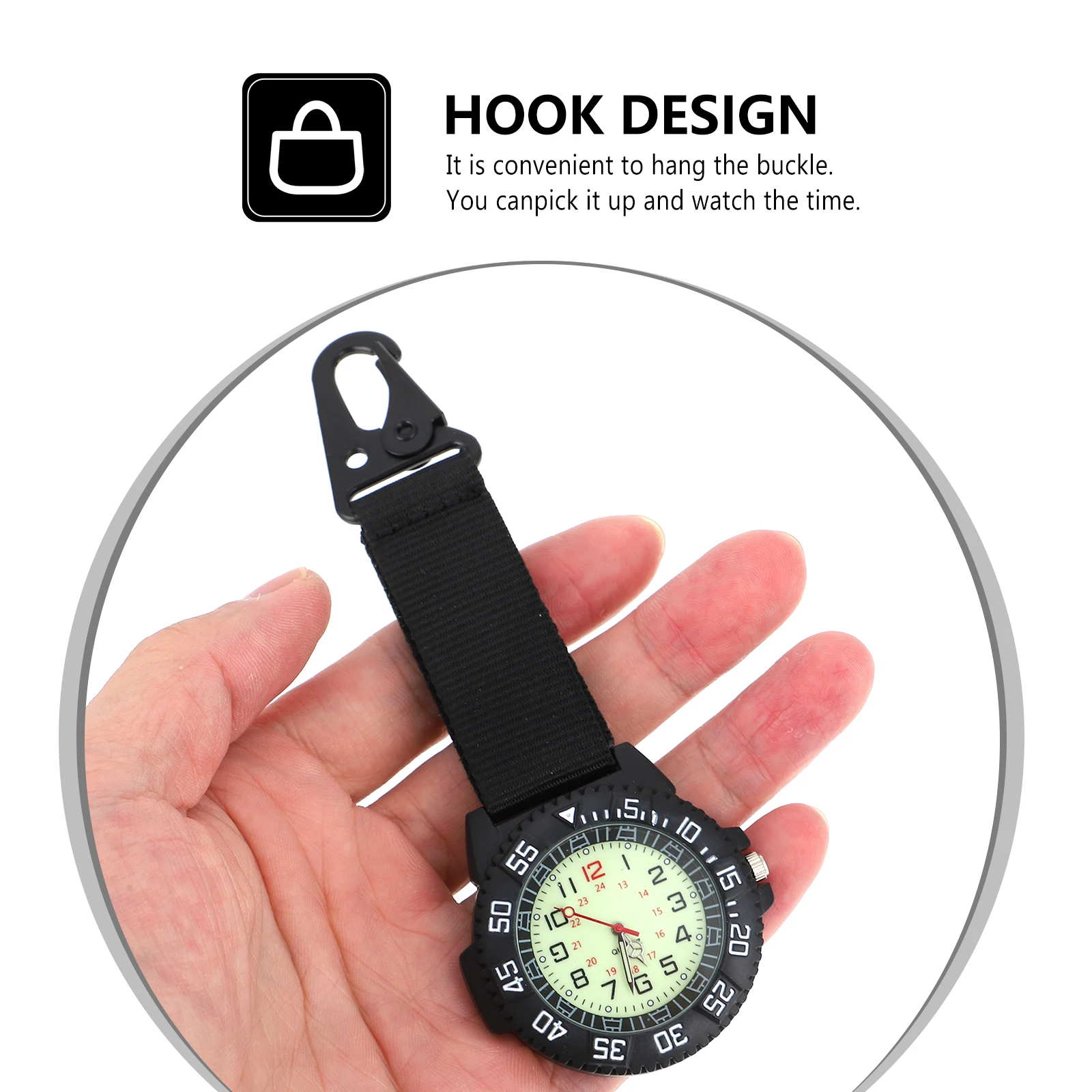 

Outdoor Mountaineering Hanging Pocket For Mountaineering Hiking Hanging Watch Carabiner Pocket Watch Camping Travel