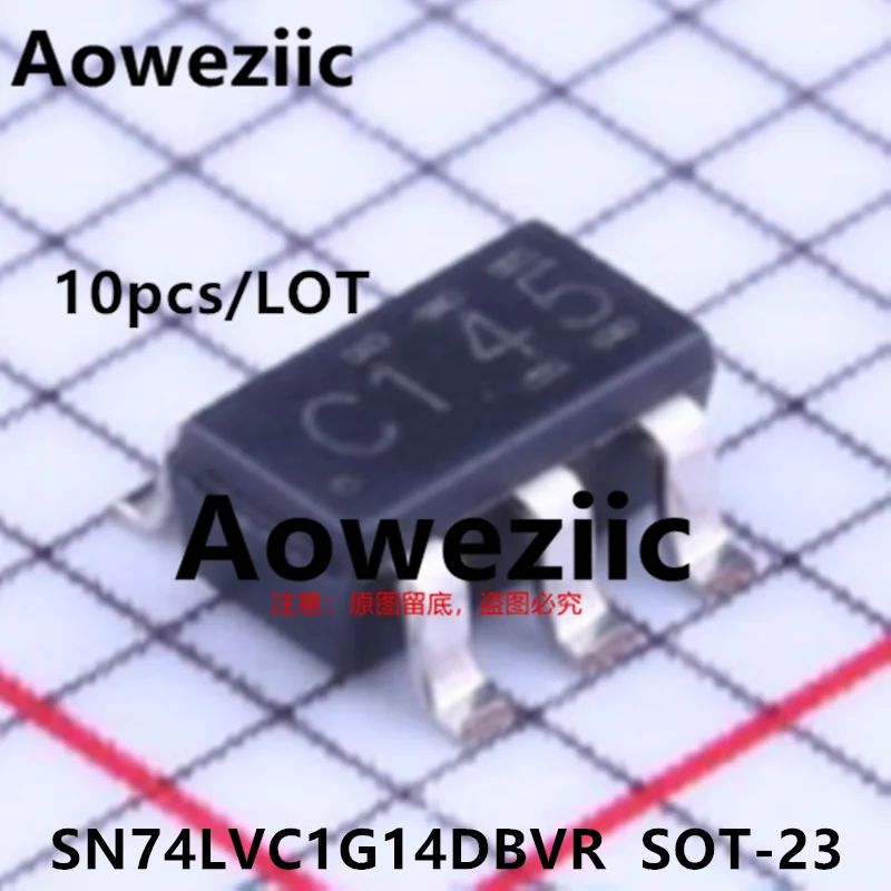 Aoweziic  2024+ 100% New Imported Original SN74LVC1G14DBVR  74LVC1G14  C14  SOT-23  Single Channel Schmitt Trigger Buffer Chip