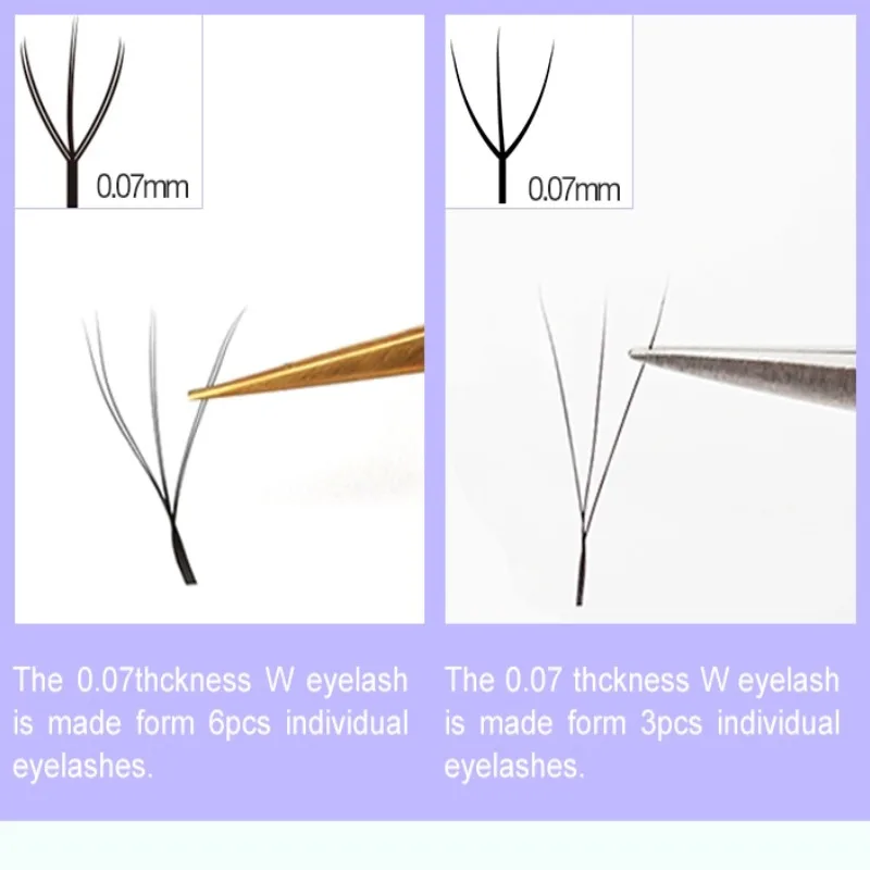 ملحقات الرموش حجم مسبق الصنع طبيعي ناعم 3D W شكل الرموش الرموش ملحقات المشجعين المصنوعة مسبقًا #5