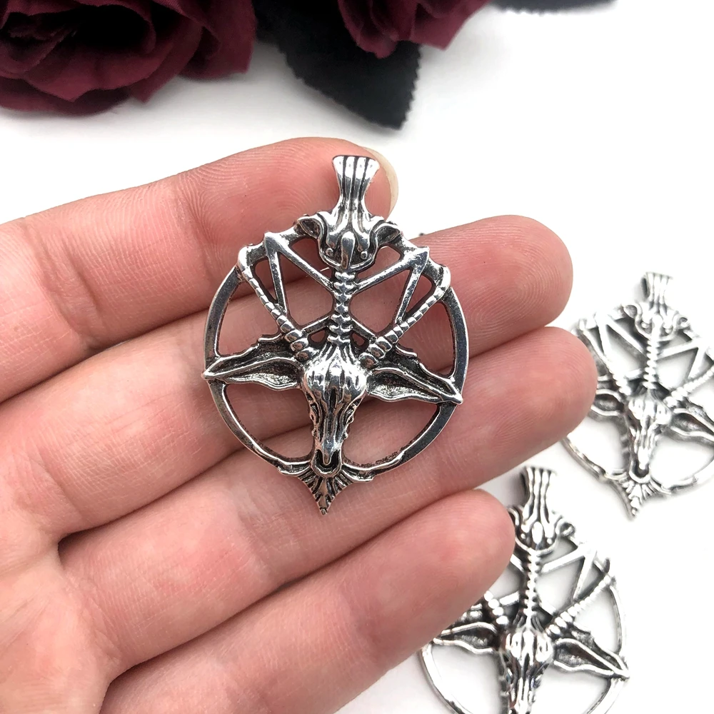 5 Pieces Pentagram Pan God Skull Gothic Pendant Satan Devil Mysterious DIY Jewelry Accessories