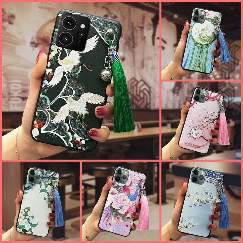 Anti-knock Back Cover Phone Case For Nokia HMD Skyline tassel Soft case protective Chinese Style bell Durable Anti-dust