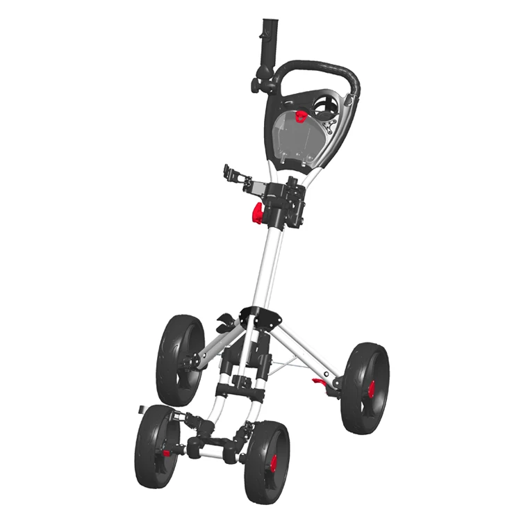 4 Wheel Folding Collapsible Golf Trolley with Umbrella Holder Scorecard