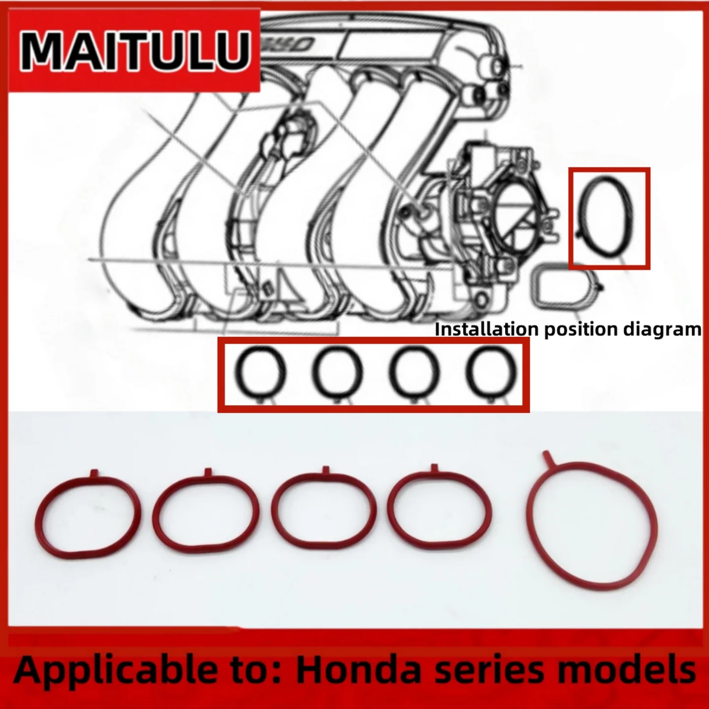 

Engine Intake Manifold Rubber Gasket17105-5R0-004 for CITY JAZZ(GK5) Intake Gaskets Kit 171075R0004Throttle body sealing gasket
