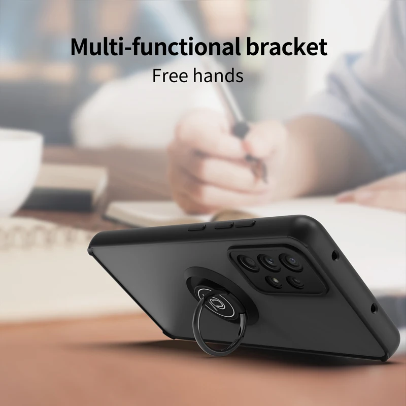 Luxury Metal Ring Holder Case For Samsung Galaxy A52 A53 A73 A72 A12 A23 S10E S20 FE S21 S22 Ultra Note 10 20 S10 S9 Plus Cover
