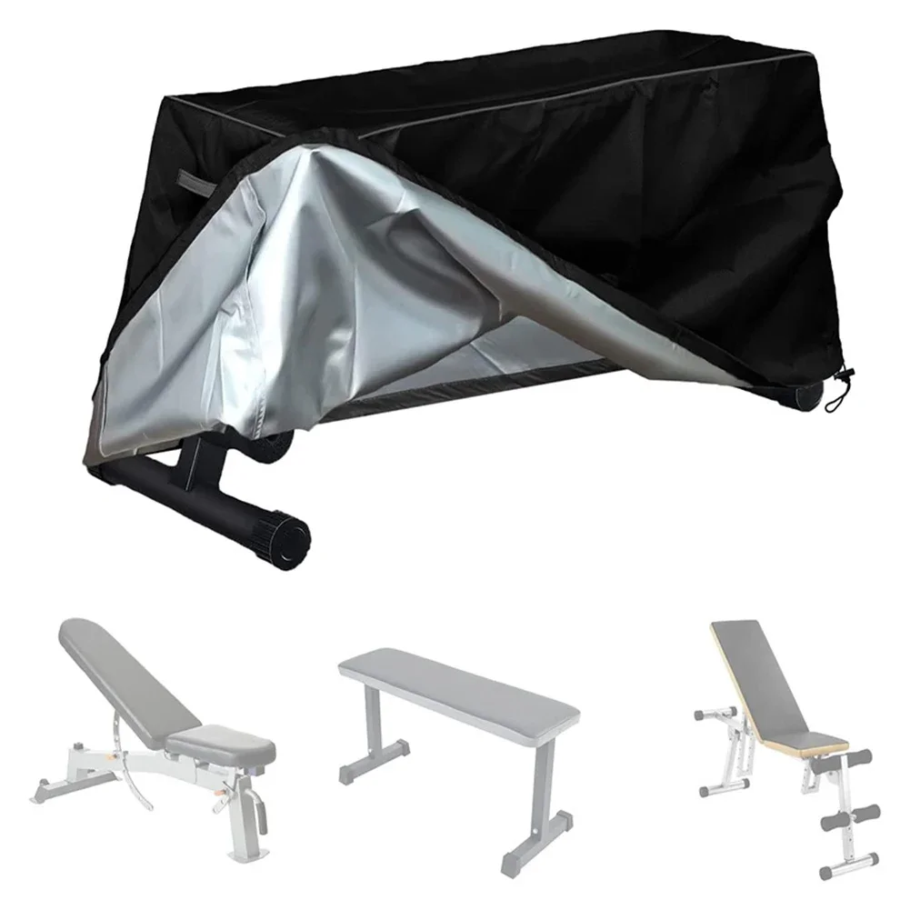 420D Black Waterproof Weight Bench Dust Cover Drawstring Design Outdoor Dust Protector for Fitness Exercise Long Lasting Use