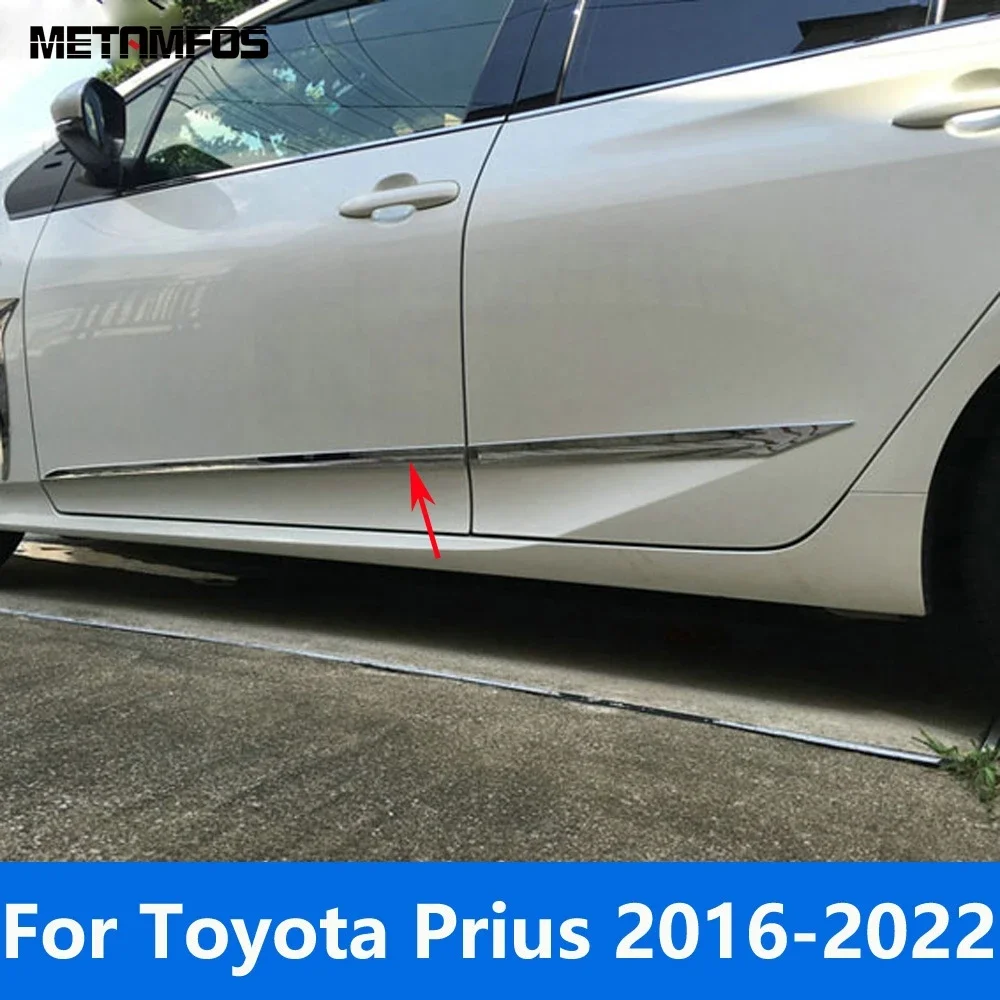 

Автомобильные аксессуары для Toyota Prius 2016 2017 2018 2019 2020 2021 2022, хромированная боковая полоса двери, накладка на кузов, молдинг, наклейка