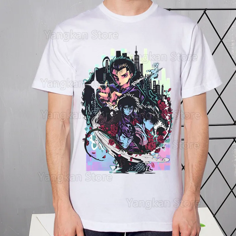 YuYu Hakusho أنيمي Yuyu الأبيض كتاب تي شيرت الصيف الرجال/النساء الهيب هوب مضحك التي شيرت تي شيرت قصيرة الأكمام بلايز #2