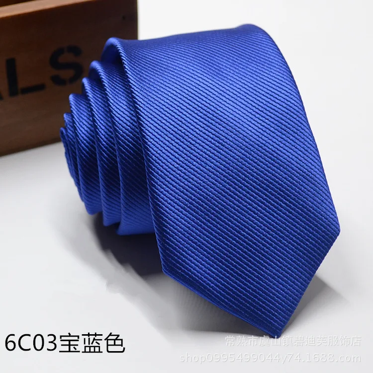 Tie Men's New 6cm Korean Fashion Men's English Narrow Solid Color Business Group Tie