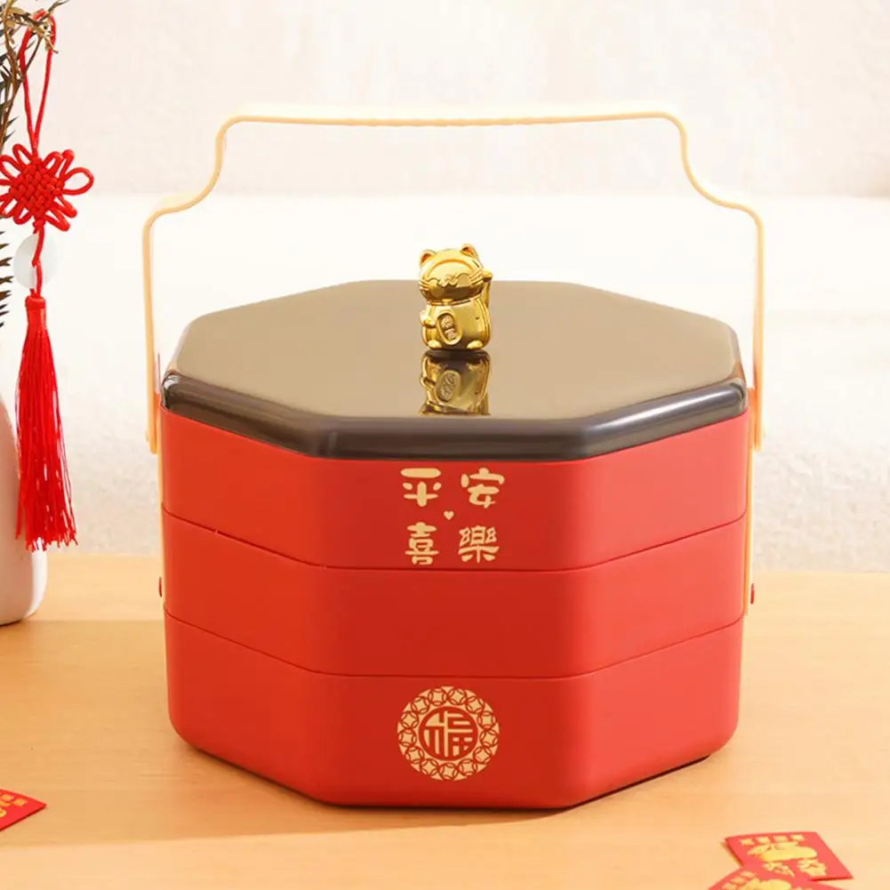 Dried Fruit Nut Storage Solution Lucky Cat Design Multi-compartment Serving Tray for Home Parties Picnics Divided for Snacks