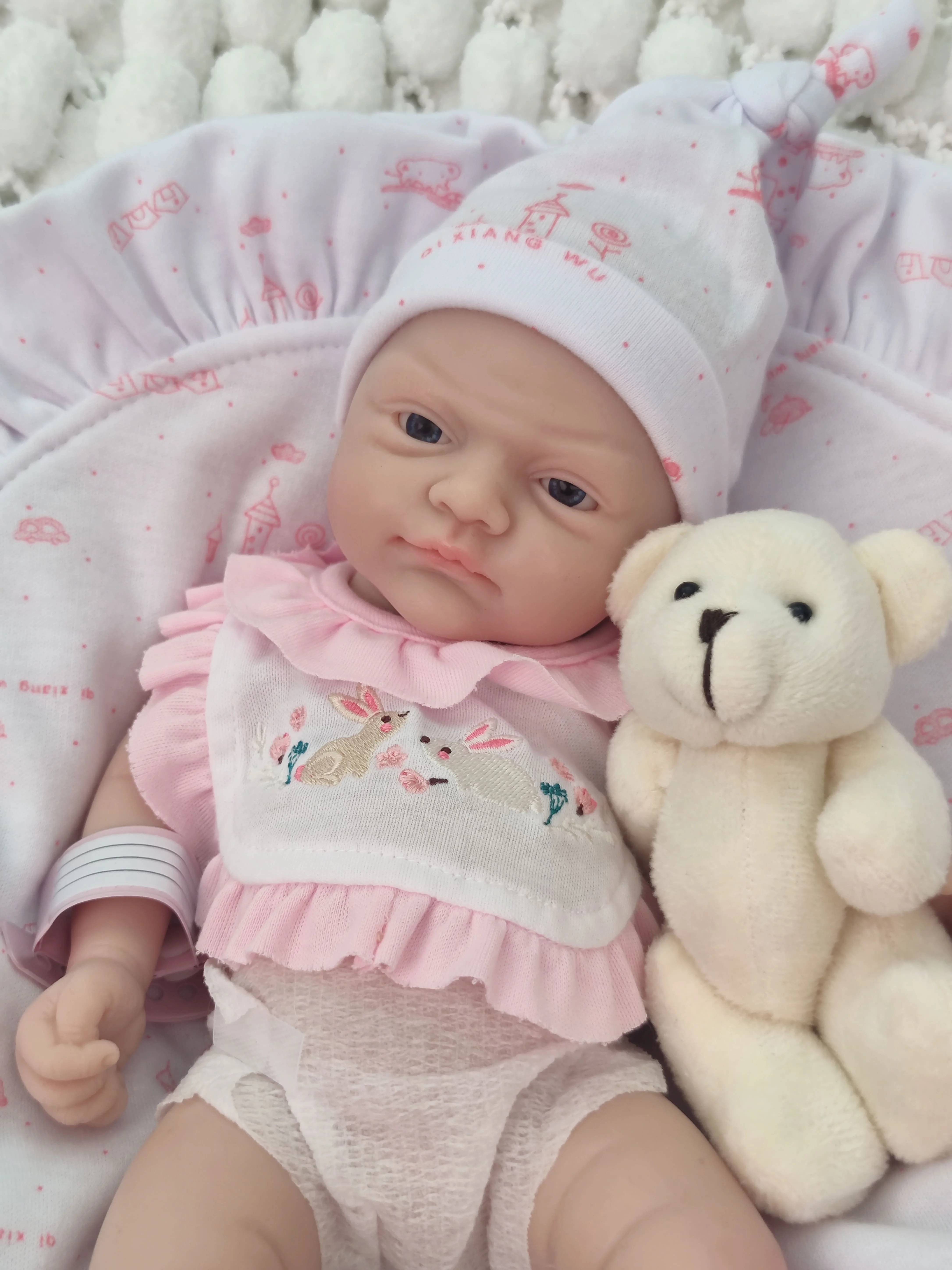 12" Micro Preemie Puppe aus weichem Silikon, vollständig lebensecht, Reborn, Anti-Stress, niedliches Überraschungsgeschenk-Spielzeug zur Stresslinderung und für Realismus. – Detail 4