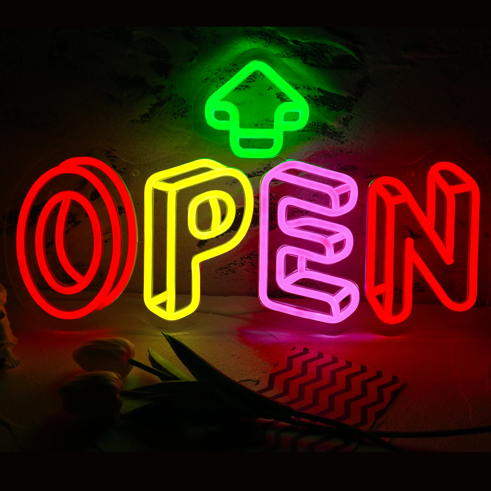 3D Open Neon Sign Wall Mounted Neon Light for Bedroom LED Business Signs Office Man Beer Club Bar Christmas Party Gifts for Kids