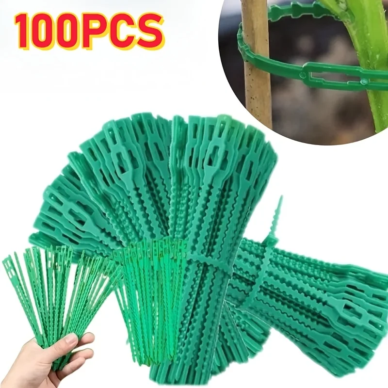 100PCS Reusable Adjustable Plant Ties, Suitable for Supporting Vines, Tomatoes, and Climbing Plants, Soft Ties