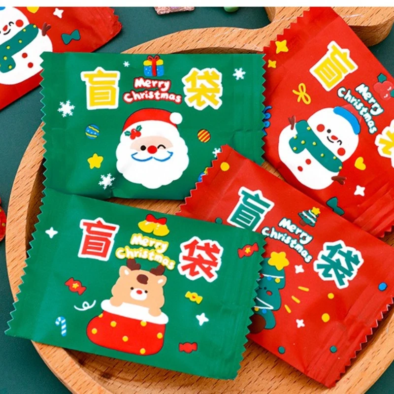 크리스마스 미스터리 백 플러시 키체인 레진 펜던트 블라인드 박스 미니어처 장식품 액세서리 휴일 재미용