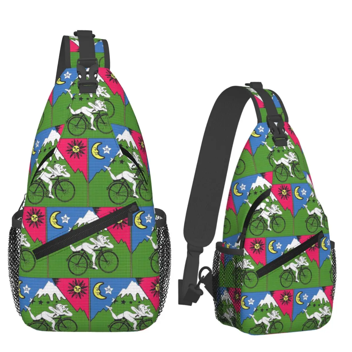 

LSD - Альберт Хофманн - День велосипеда нагрудная сумка Мужской рюкзак через плечо на слинге Нагрудная сумка Дорожный походный рюкзак Сумка на плечо