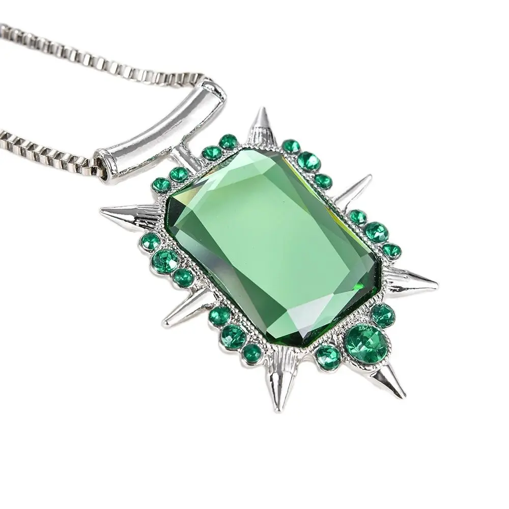 حار ذات مرة قلادة الشرير الشريرة الساحرة Zelina Glinda قلادة الأخضر كريستال سلسلة سحرية القلائد للنساء الرجال الهدايا #2