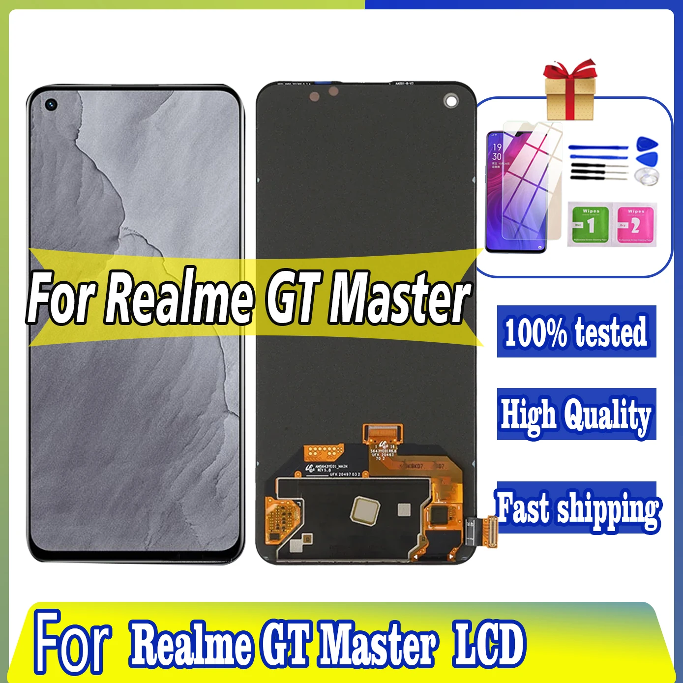 

Super AMOLED 100% Tested LCD For Realme GT Master RMX3363 RMX3360 Display Touch Screen Digitizer Assembly Repair Parts Display