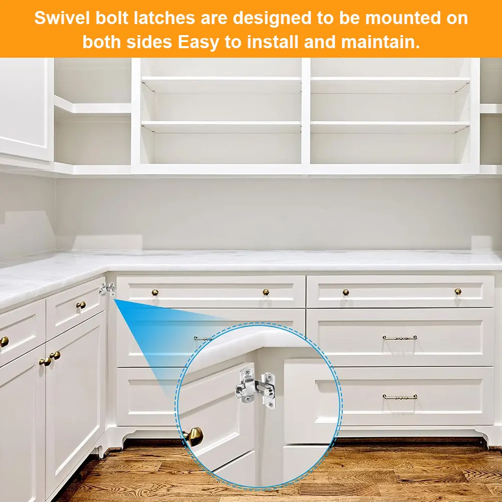 

16Pcs Gate Latches Stainless Steel Door Buckle Anti-Theft Door Bolt Safety Door Lock for Barn Door Window Cabinet