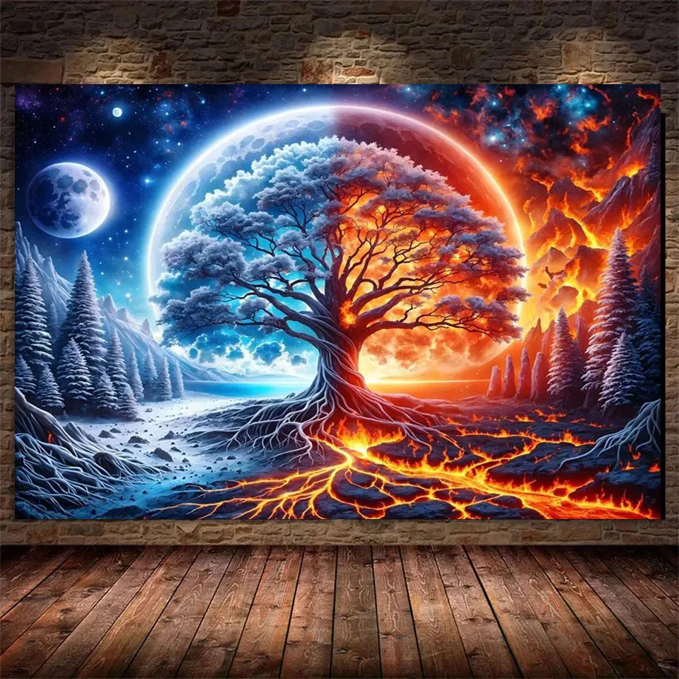 The Life Tree Landscape 5D Diy Diamond Paintings Full Square/Round Dimond Embroidery Mosaic Stitch handicrafts Art Home Decor