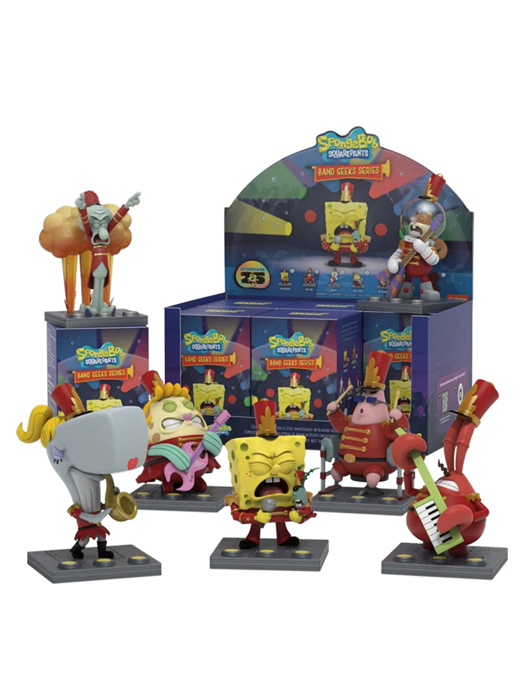 최고의 새로운 정통 MightyJaxx SpongeBob SquareP 밴드 나이트 블라인드 박스 Collectible Figure 장식 액션 장난감 피규어 모델 완구