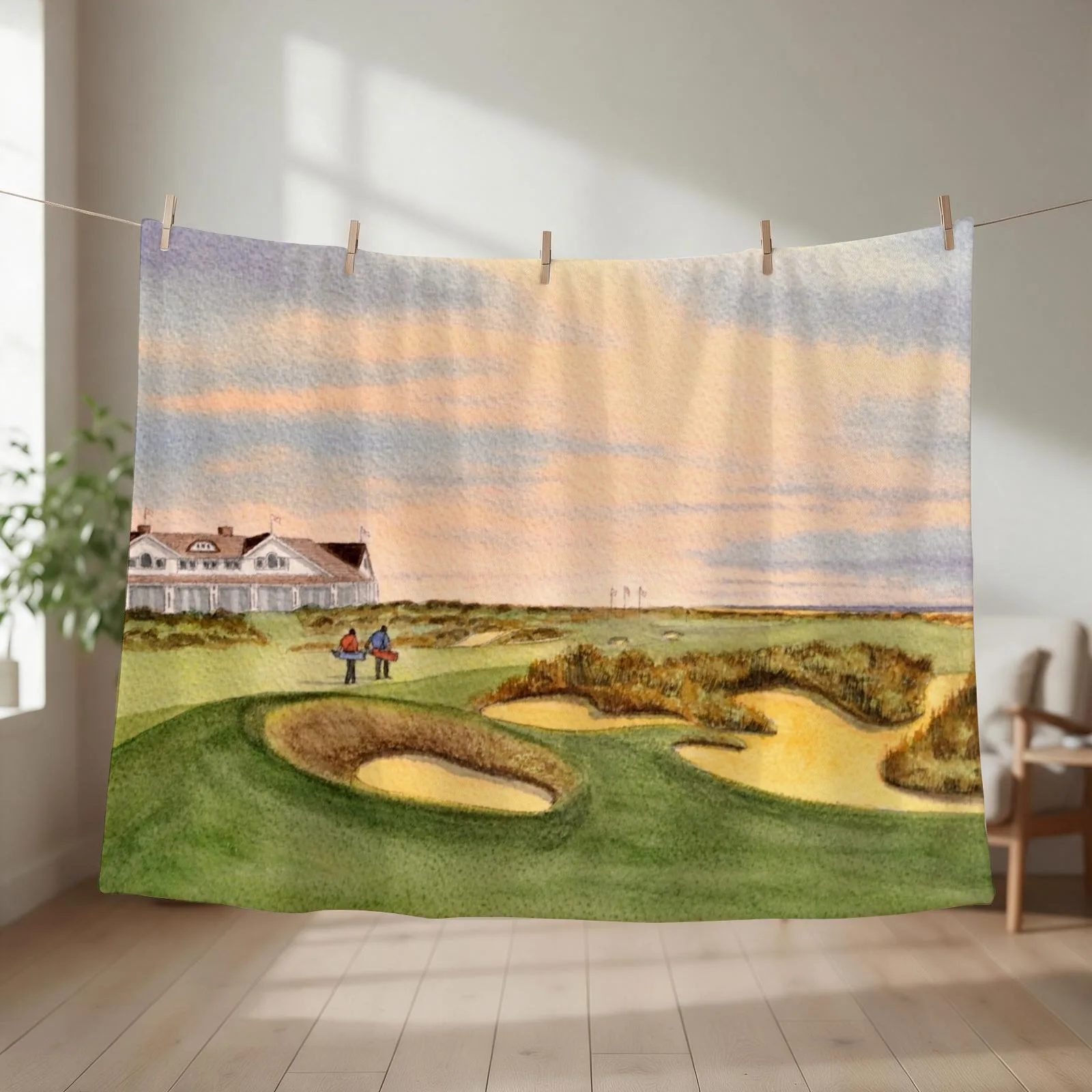 Kiawah Island Ocean Golf Course Throw Blanket couch cozy soft plush fuzzy picnic outdoor blanket