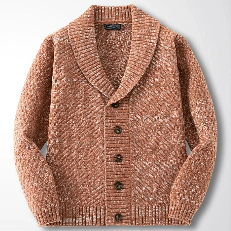 

Новый роскошный модный мужской осенне-зимний свитер с длинными рукавами и толстыми иглами, вязаная рубашка с откидным воротником, мужское пальто, модный топ