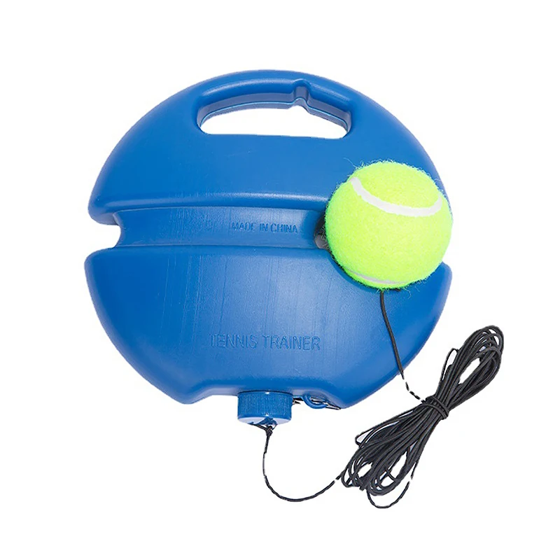 Base de ayuda de entrenamiento de tenis de alta resistencia con pelota de cuerda elástica, dispositivo de entrenamiento de rebote automático