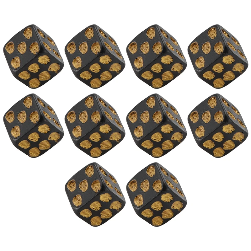 Skull Dice 6-Sided Bone Unique Gift Gamer For Role Playing Board Game For Halloween,10Pcs-HDL