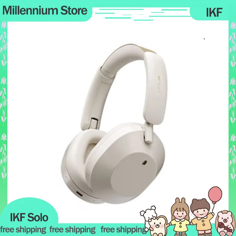 

IKF Solo Earphones Over Ear Dynamic Wireless Bluetooth Headsets Noise Reduction Waterproof Bass Anc Enc Ipx4 Gamer Earphone Gift