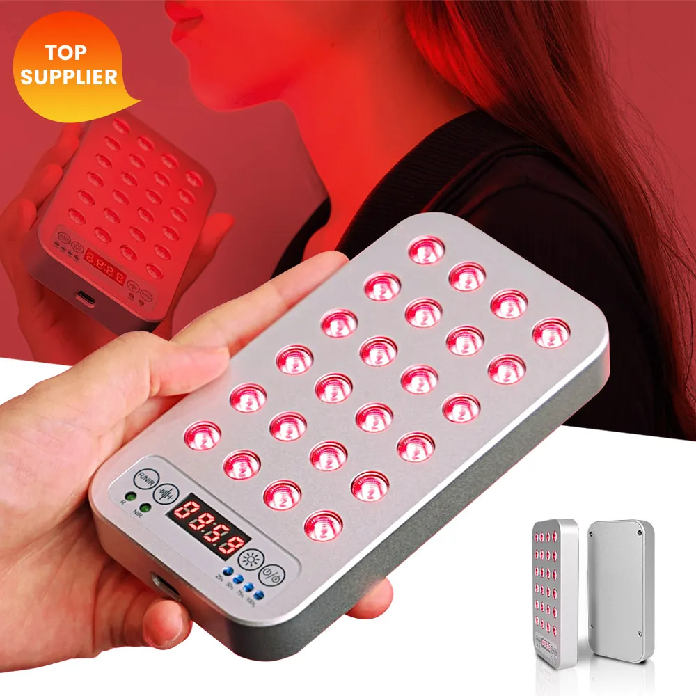 Handheld Thin Rechargeable LED Therapy Device 24pcs*5W Mini Red Light Therapy Panel For Home Use And Travel