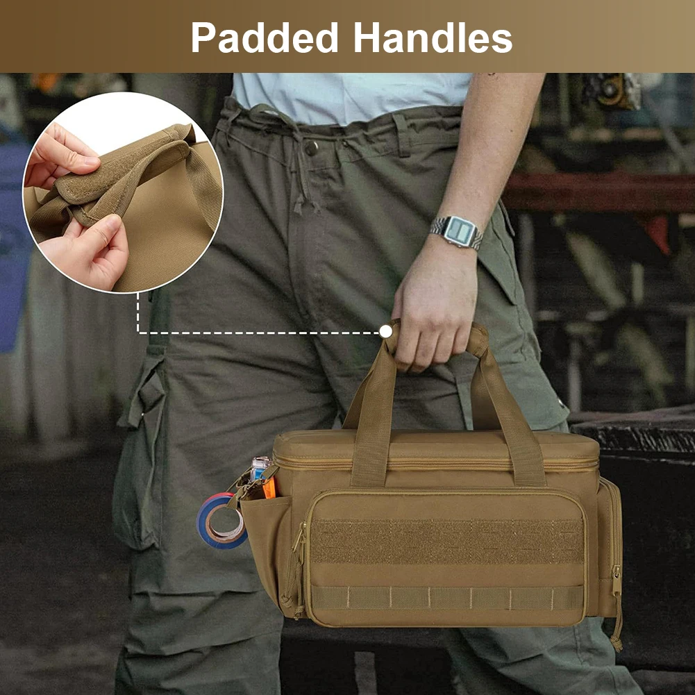 14 Inch Heavy Duty Tool Bag with 5 Pockets Tool Organization Bag Hand Tools Carry Bag for Repairman Carpenters Handyman