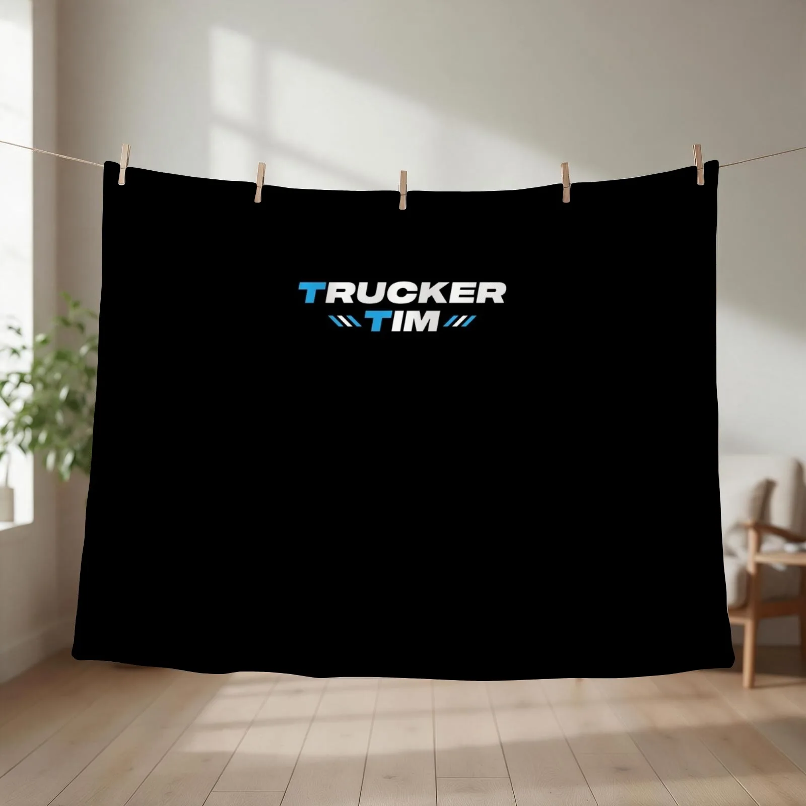 Trucker Tim Merch Trucker Tim Logo Throw Blanket couch cozy soft plush fuzzy picnic outdoor blanket