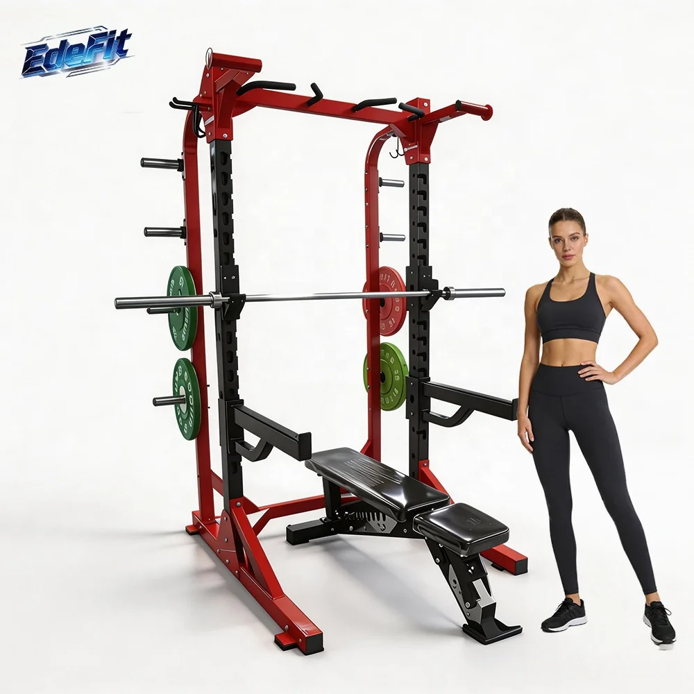 Multi-function Rack Multi Squat Fitness Gym Machine with Lat Pulley Cage Power Rack Commercial Use Steel Tube