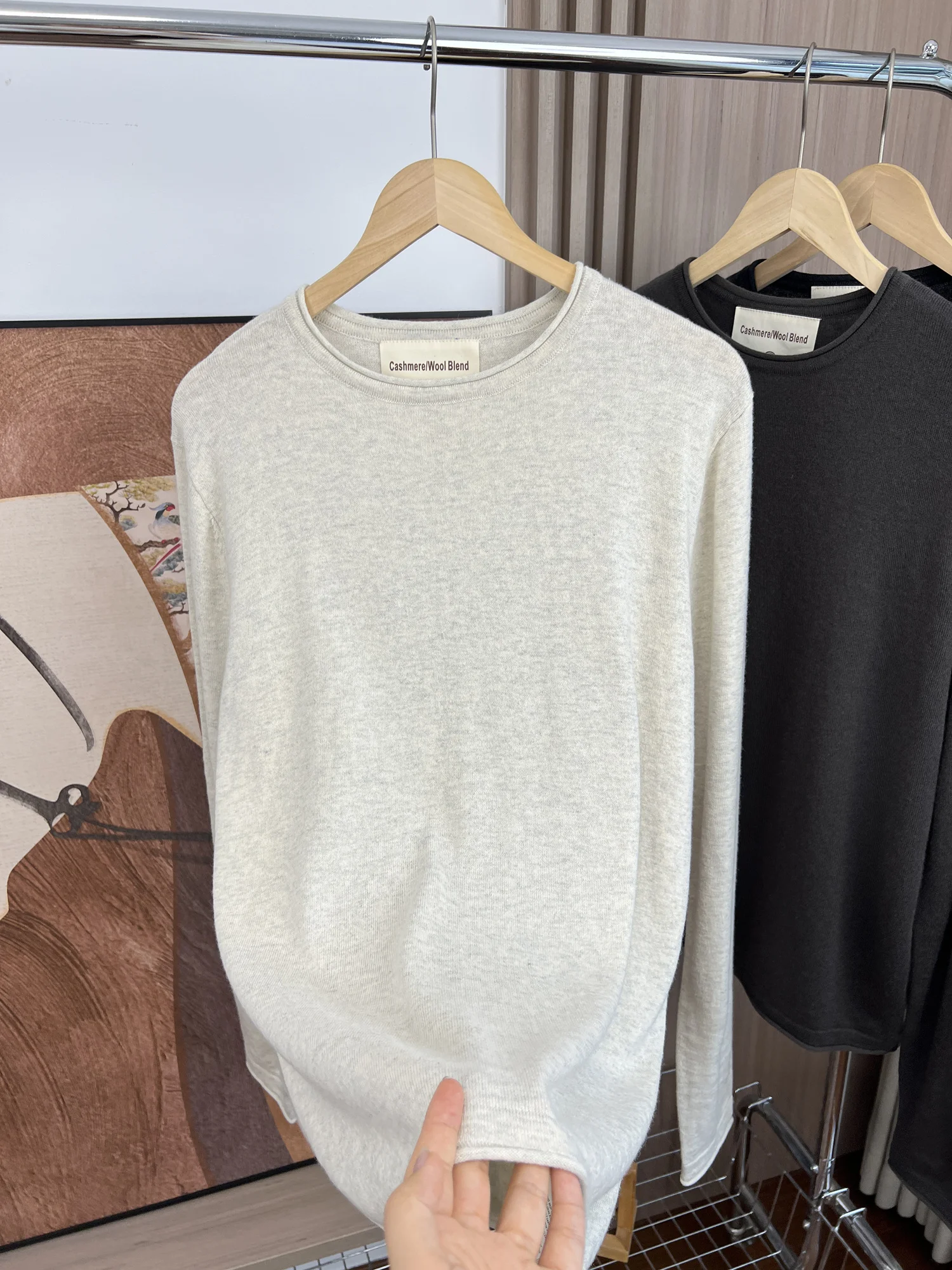 

Итальянский мужской свитер из смесовой шерсти с круглым вырезом, тонкий, дышащий, комфортный, осенний, модный, вязаный топ