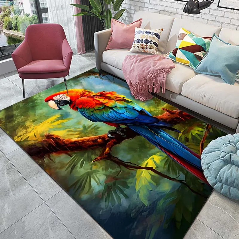 

15 Sizes Parrot Bird Pattern Carpet for Living Room, Bedroom, Kitchen, Bathroom, Foot Mat, Cloakroom Mats, Home Decor Area Rug