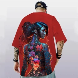 2024 Men's T-Shirt Summer Fashion Casual T-Shirt For Men 3d Sexy Beauty Print Short Sleeved Tee Top Loose Oversized Man Clothing