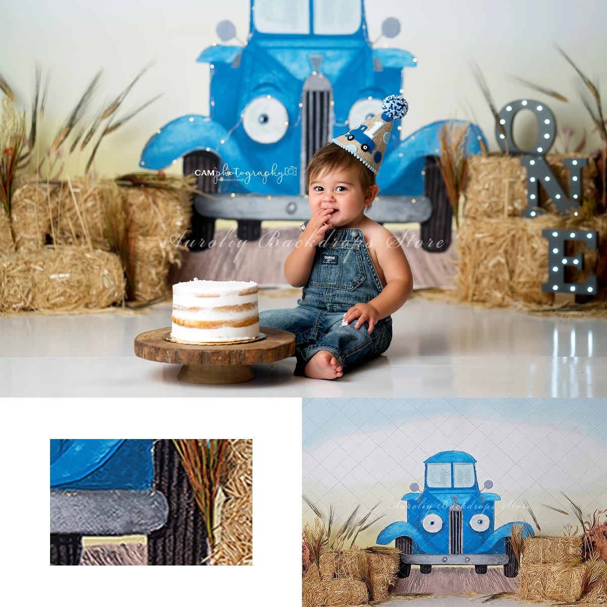 Farm Haystack Backgrounds Cake Smash Kids Adult Photography Props Child Baby Farm Busy Tractor Decors Photo Studio Backdrops