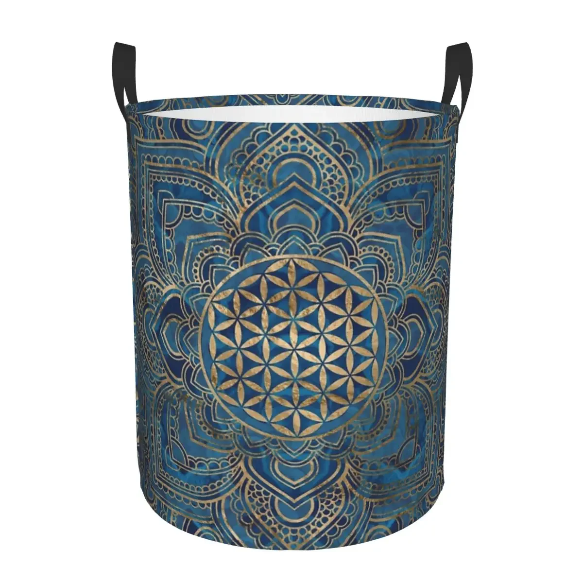 Flower Of Life In Lotus Mandala Foldable Laundry Baskets Dirty Clothes Sundries Storage Basket Organizer Large Waterproof Box