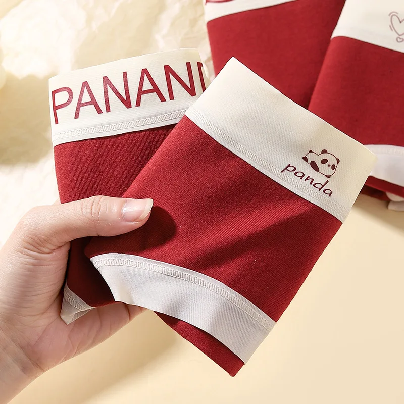 1pcs Cotton Panties Student Red Cartoon Underwears Girl Brea
