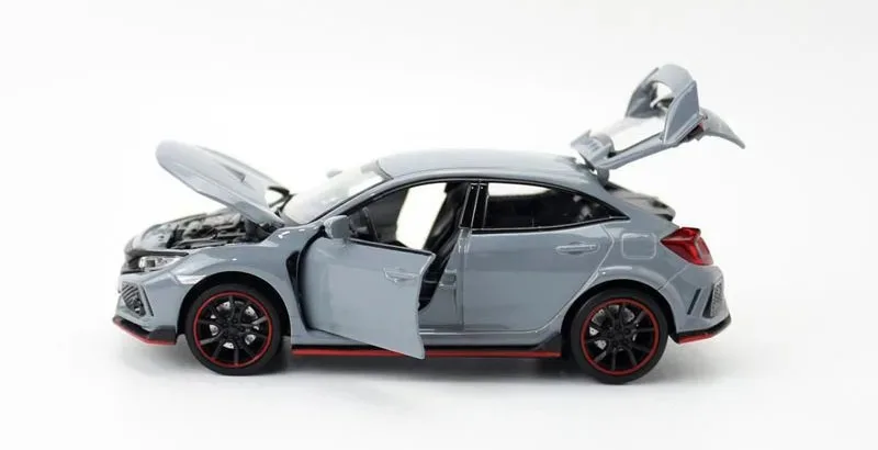 1/32 novo honda tipo r hatchback modelo de veículo de brinquedo liga fundida som luz puxar para trás carro esportivo brinquedos para presentes