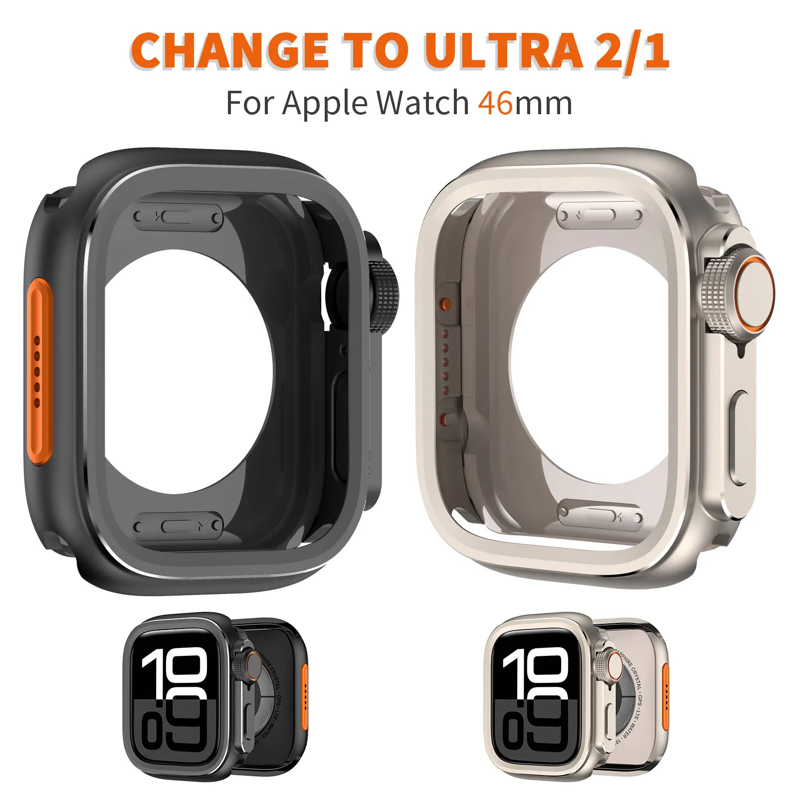 

Metal protective case suitable for Apple Watch S10 46mm to ultra protective case complete set suitable for IWatch 46mm