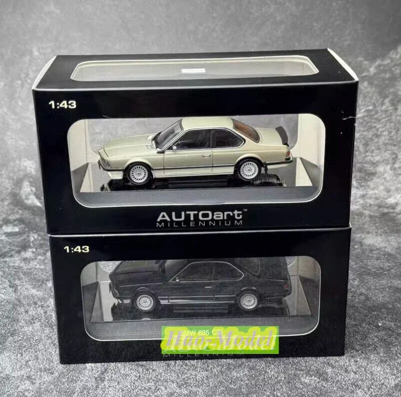 AutoArt 1/43 สําหรับBMW 635 CSiโลหะผสมDiecastรถของเล่นเด็กของขวัญวันเกิดงานอดิเรกจอแสดงผลคอลเลกชันเครื่องประดับแชมเปญ/สีดํา