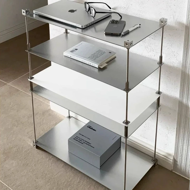 Heavy Duty Multi Tier Shelf Floor Display Stand Sturdy Metal Bookcase Storage Rack for Living Room Easy Clean Organizer Unit