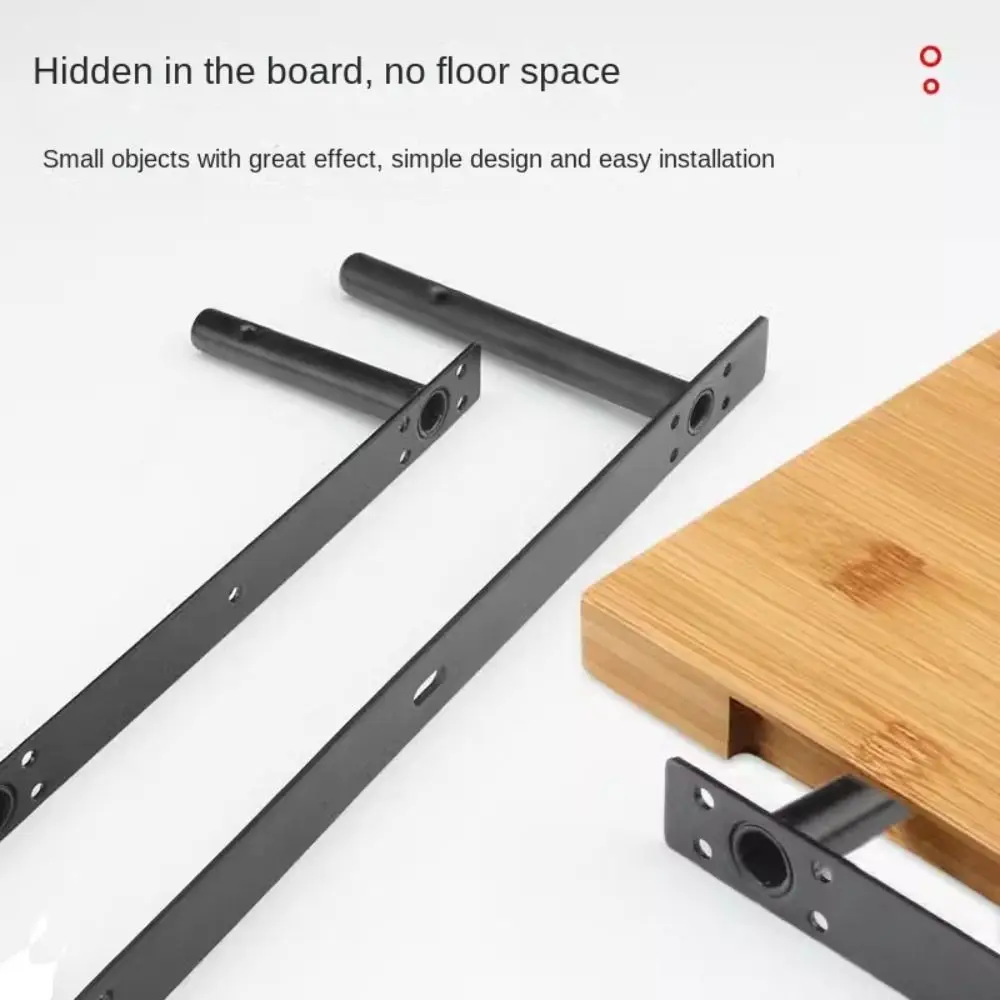 Heavy Support Hidden Shelf Bracket Heavy Duty Carrier Rod Support Brackets Invisible Double T Type Floating Wall Shelf