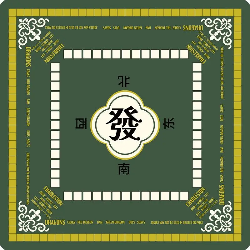 Wealth Attracting Printing And Mahjong Table Mat Anti-Slip Noise Reduction for Card Game Table Playing Room Home Decor