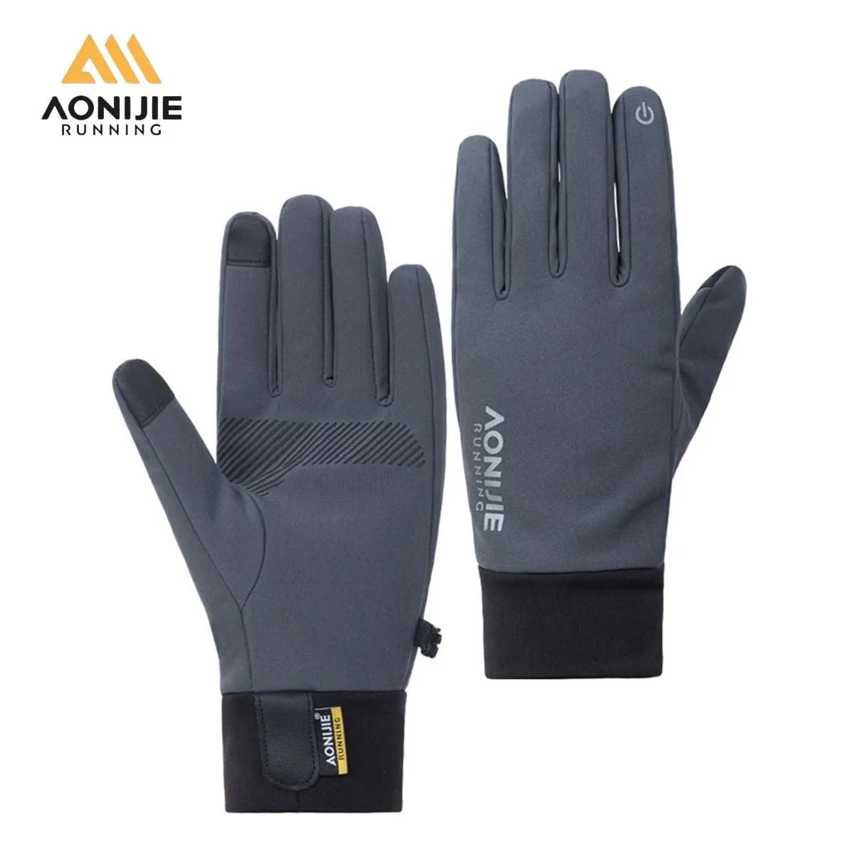 

AONIJIE M58 Windproof Warm Sports Gloves Touch Screen Fleece Lining Non-slip Silicone Extended Wrist for Cycling Hiking Climbing
