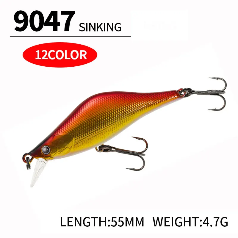 2024 Minnow Fishing Lure 55mm 4.7g Hardcore Wobbler LG Heavy Sinking Jerkbait Swimbait Artificial Hard Bait Trout Bait Bass Bait